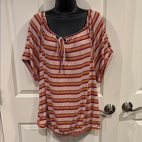 Lane Bryant pinkish stripe shirt 22-24 - new with tags - Picture 1 of 4
